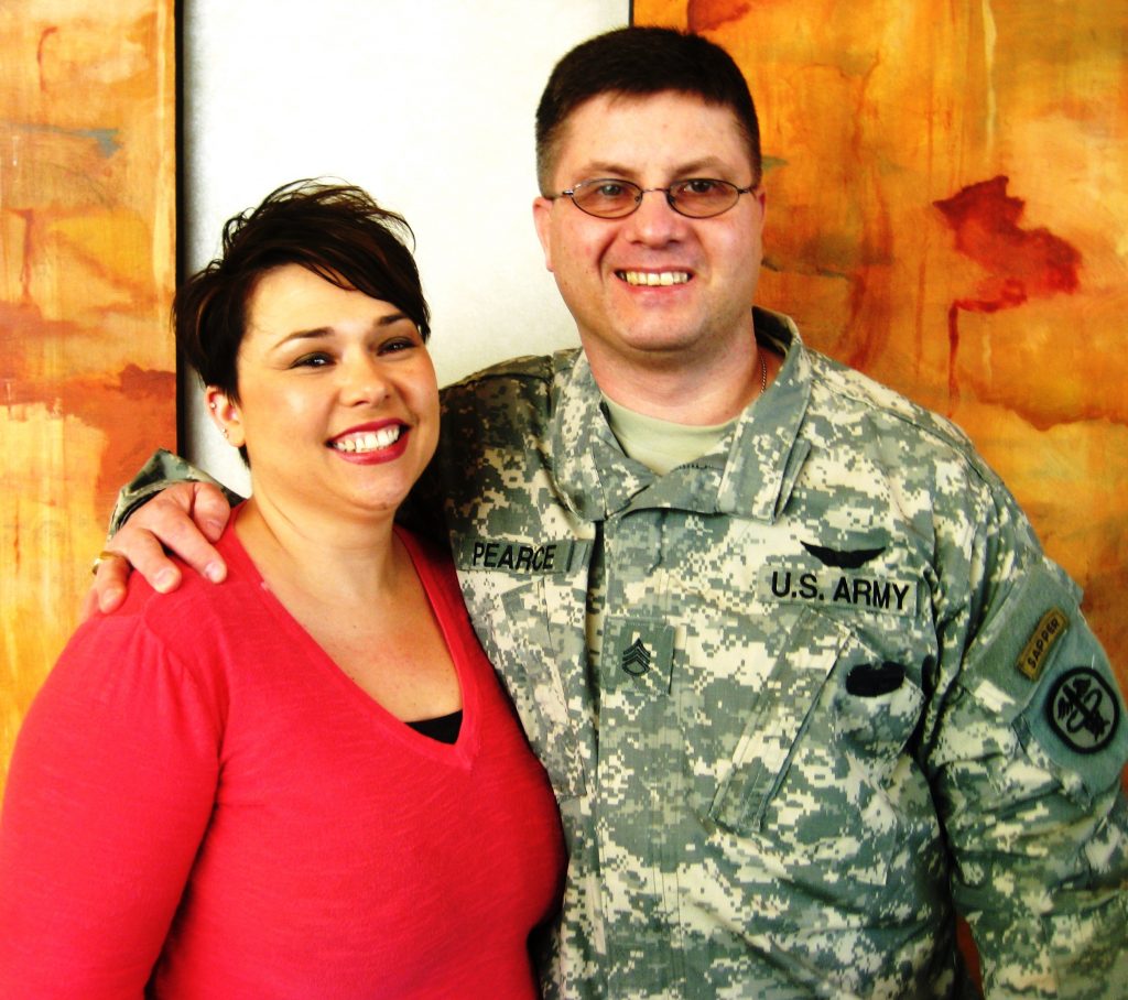 male veteran and female smiling