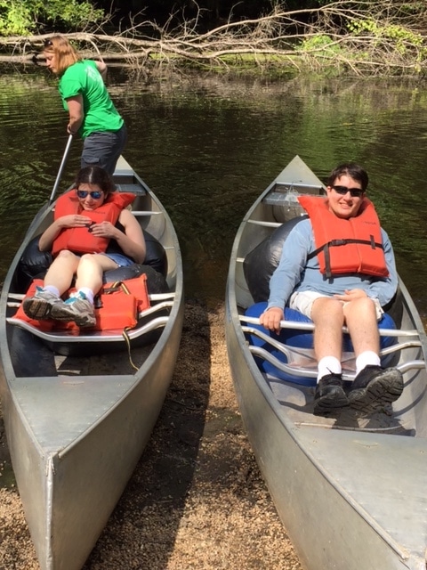 camp Bruce McCoy campers in a canoe