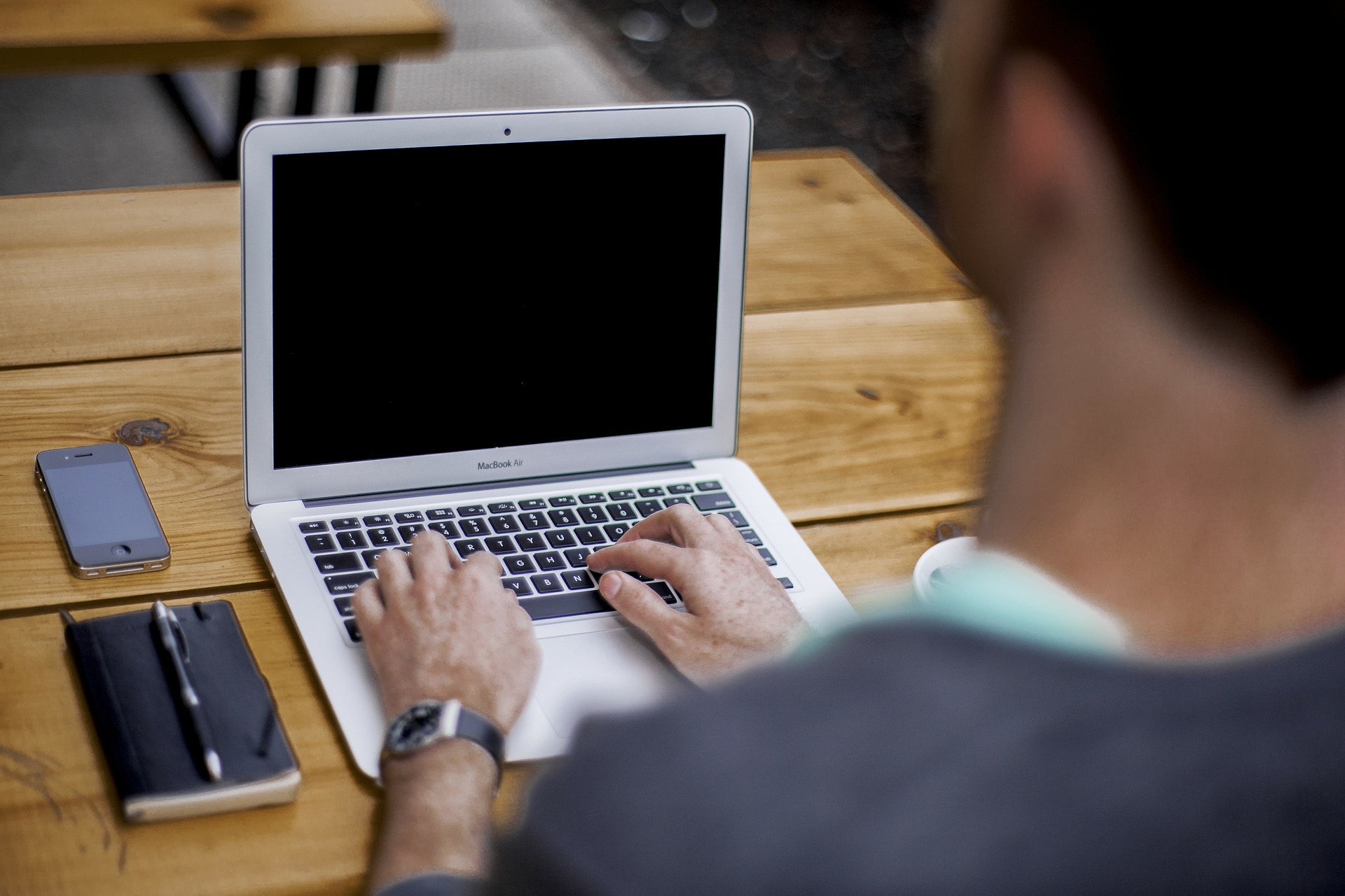 Person using a laptop